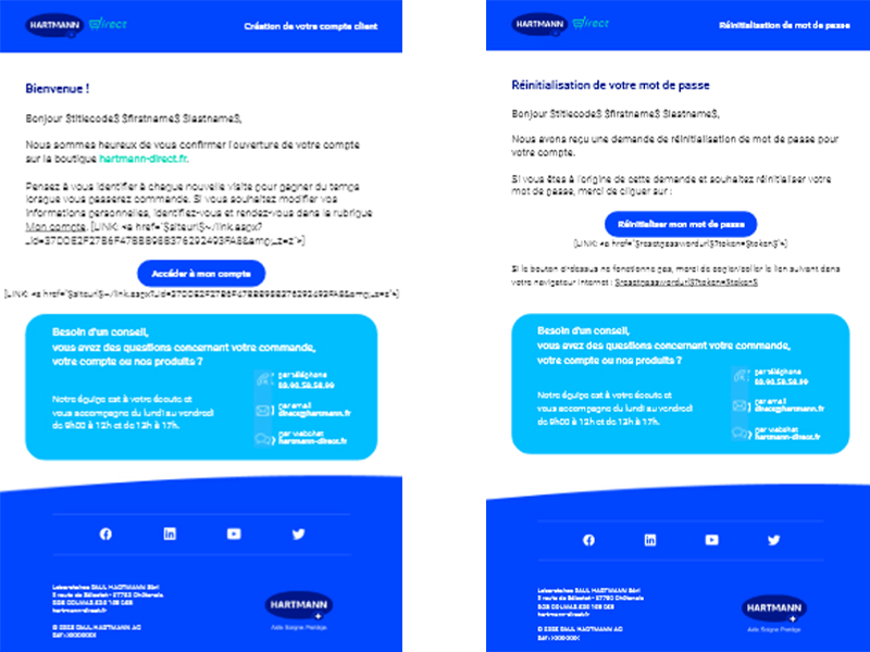 Maquettes emails transactionnels