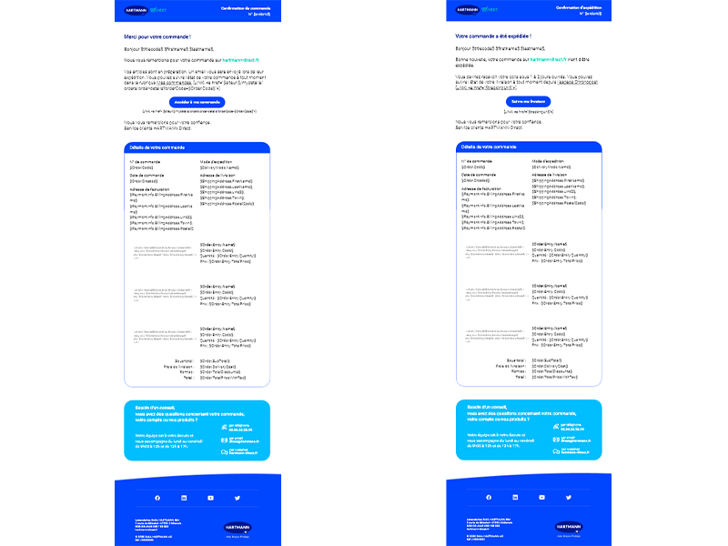 Maquettes emails transactionnels