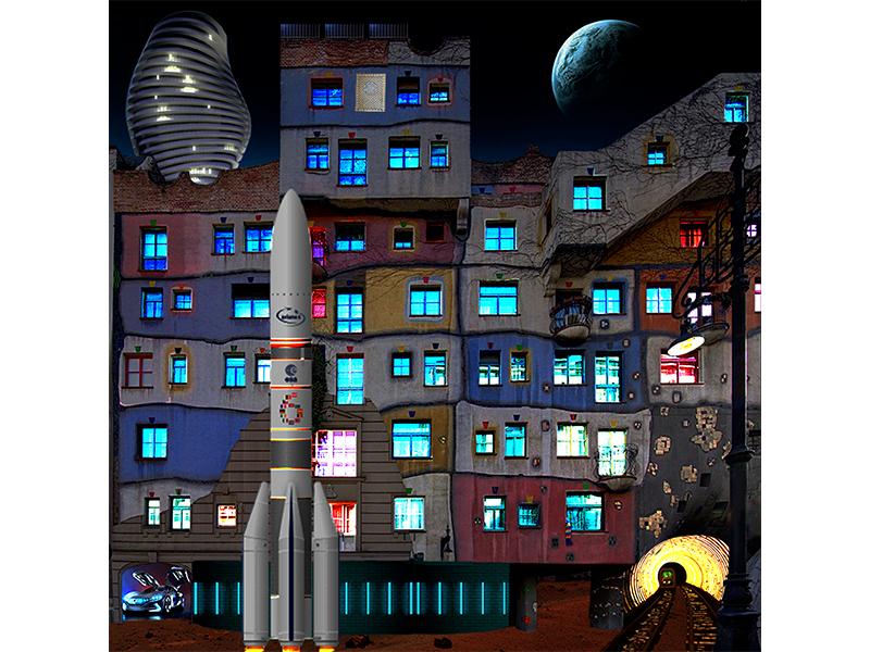 Photomontage Hundertwasserhaus 2070